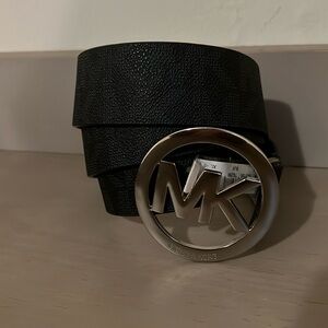 Michael Kors Plus Size Women's Logo Buckle Signature Leather Belt